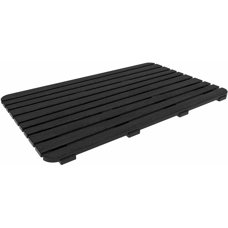 foto del prodotto pedana antiscivolo doccia 80x50 cm doghe plastica woody colore nero