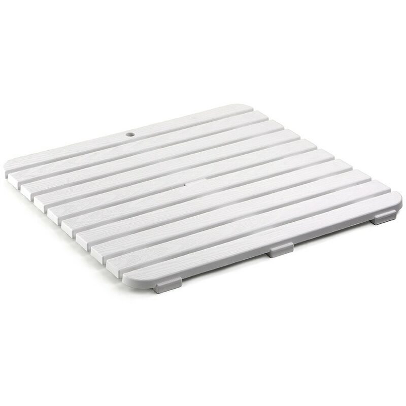foto del prodotto pedana antiscivolo per doccia 55x55 cm in polipropilene con finitura bianca