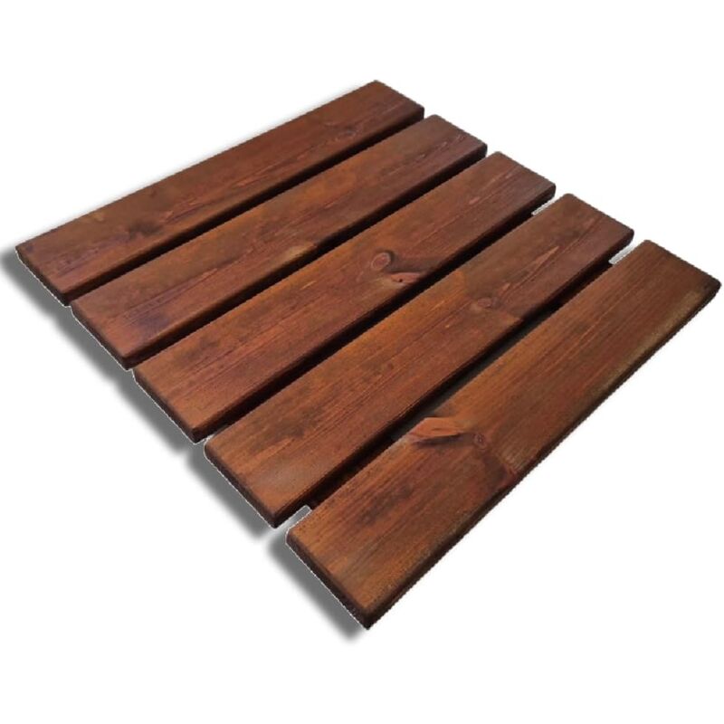 foto del prodotto pedana doccia antiscivolo 50x50 cm in legno di pino, marrone teak
