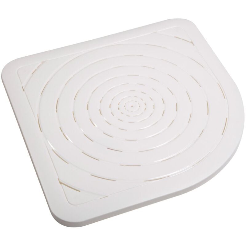 foto del prodotto pedana doccia antiscivolo in resina 56x56 tappeto doccia bianco bagno mod. oasi