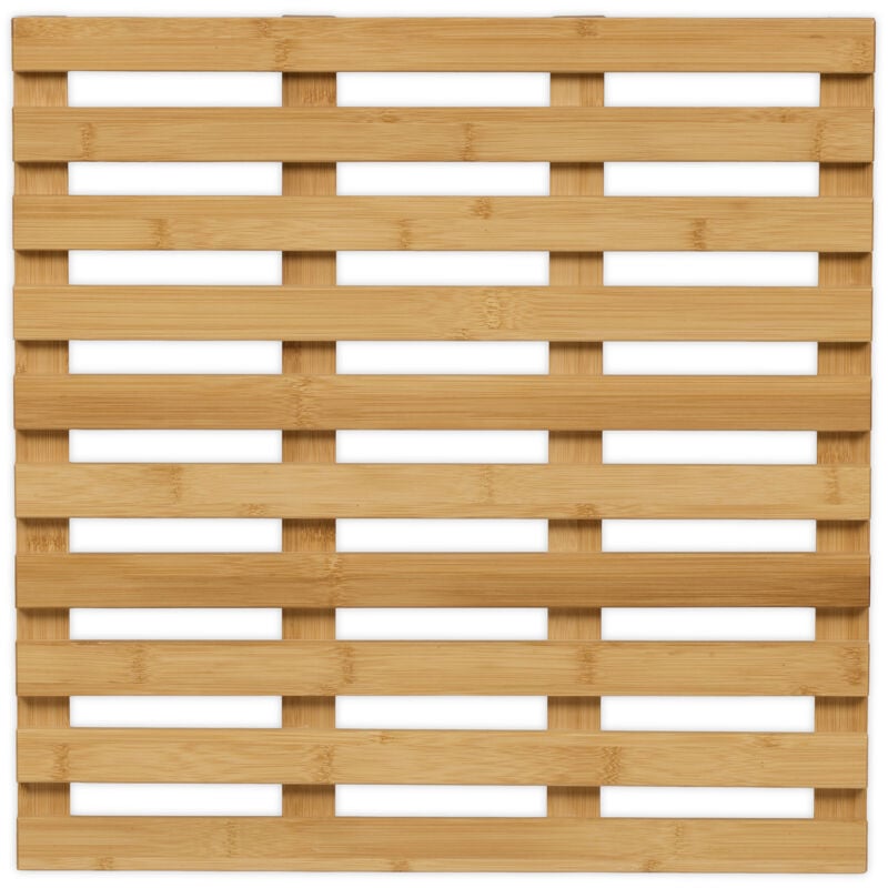 foto del prodotto pedana doccia in bamb , 50 x 50 cm, tappetino antiscivolo per la vasca e la sauna, interno e esterno, naturale relaxdays