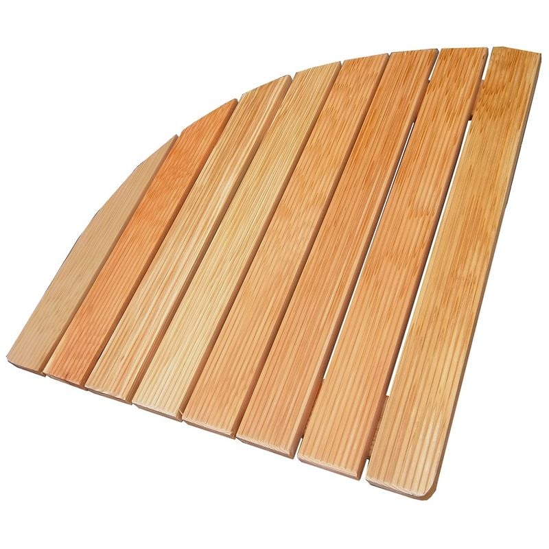 foto del prodotto pedana doccia lato 63 cm in legno per piatto doccia angolare lato 80