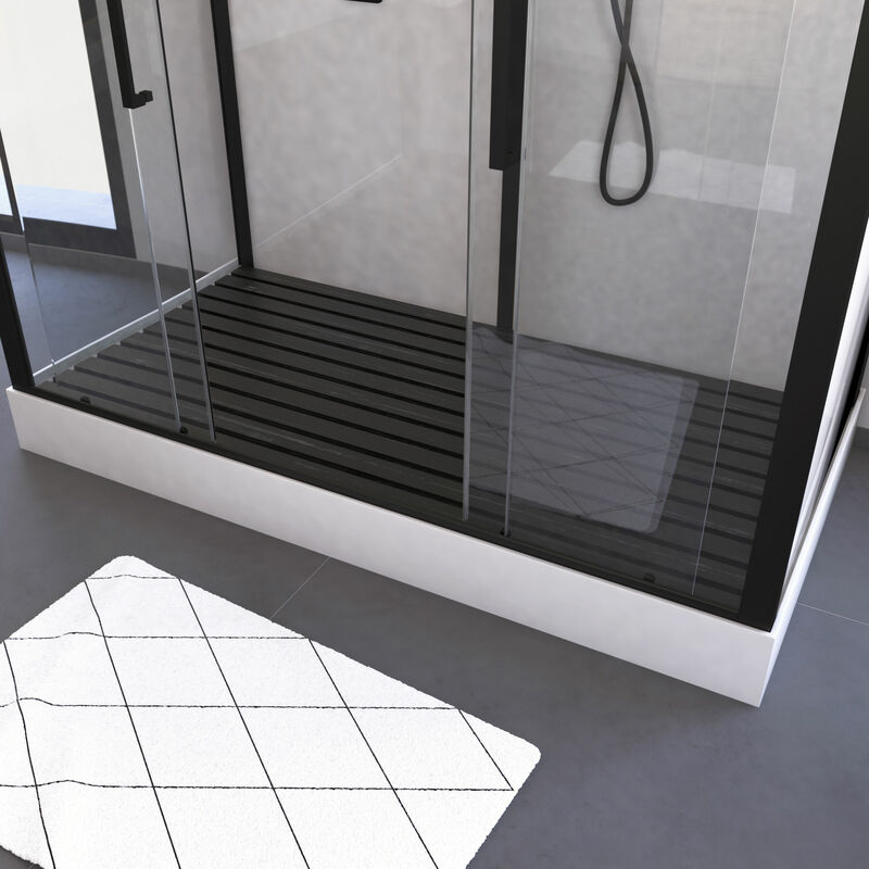 immagine 0 del prodotto pedana in legno composito grigio per cabina rettangolare dimensioni 153.5 x 70 x 3.2 cm
