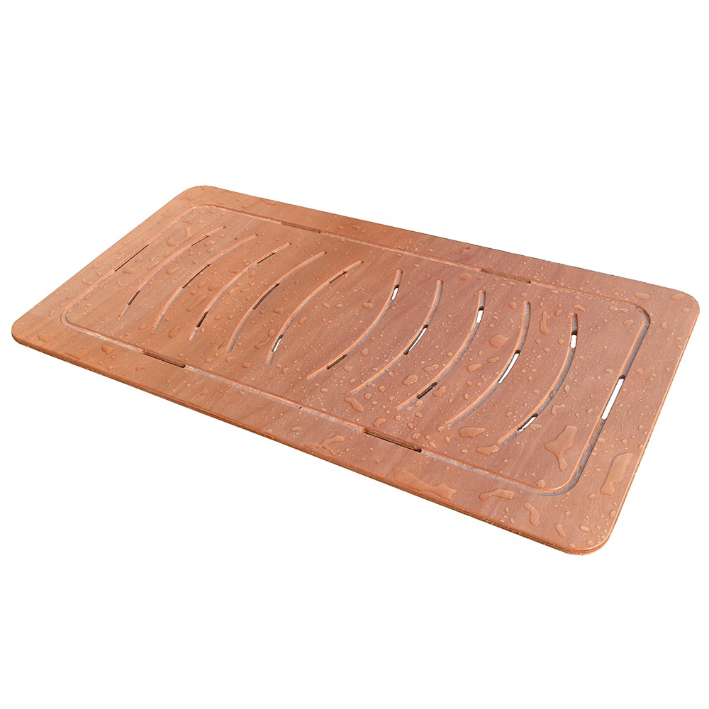 foto del prodotto pedana in legno per doccia 121x62 antiscivolo design slim ideale per piatto doccia 140x80