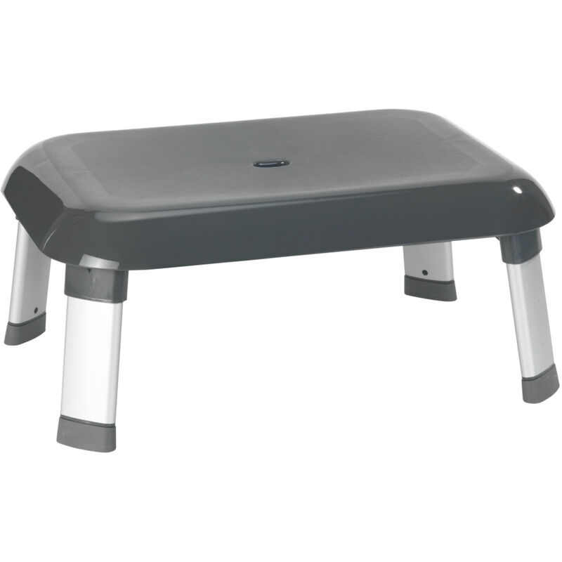 foto del prodotto pedana per bagno e wc, adatta a bambini e adulti, secura premium, in alluminio e plastica, 46,5x20x36 cm, grigio wenko