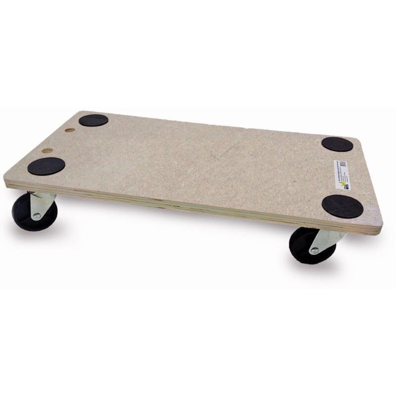 foto del prodotto pedana rettangolare in legno con 4 ruote pivottanti 60x30 cm