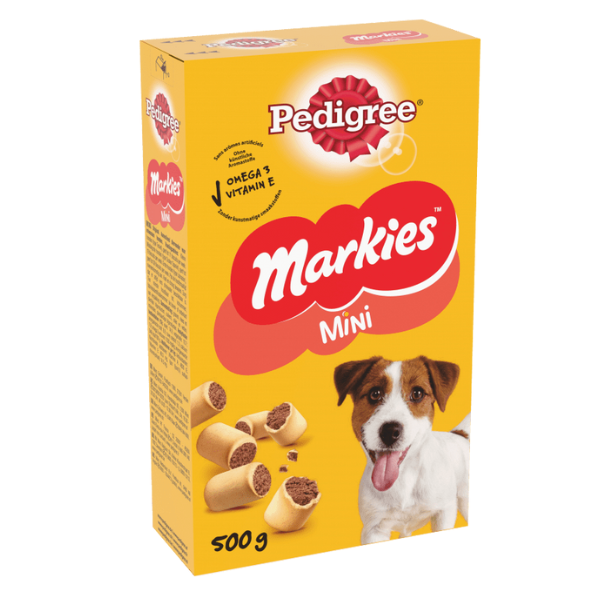 foto del prodotto pedigree markies mini biscotti ripieni per cani - 500 gr - 1 ordine scegli lo sconto bzr5 bzr20 200 punti fedeltà