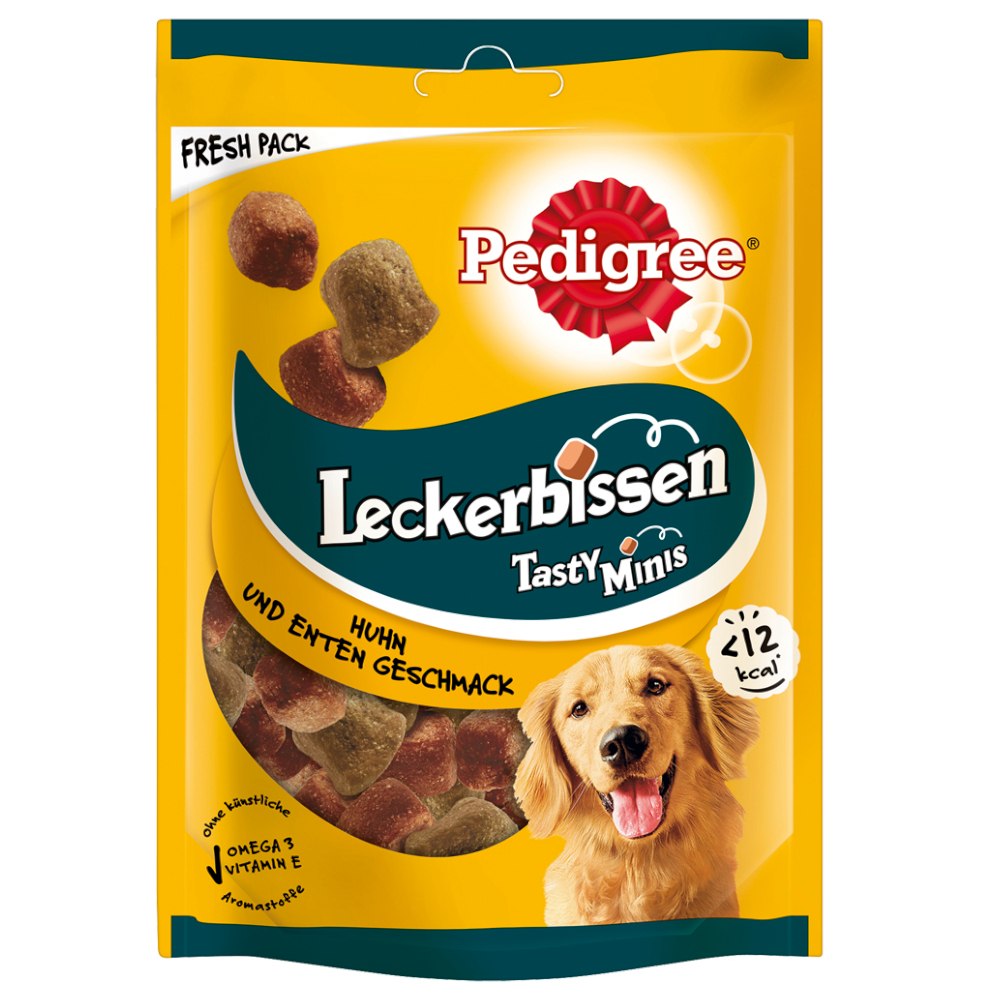 foto del prodotto pedigree tasty bites snack per cani chewy cubes pollo anatra 130 g