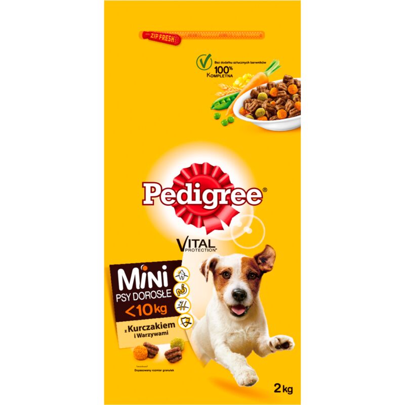 foto del prodotto pedigree vital protection mini adult dog food 10 kg con pollo e verdure 2 kg