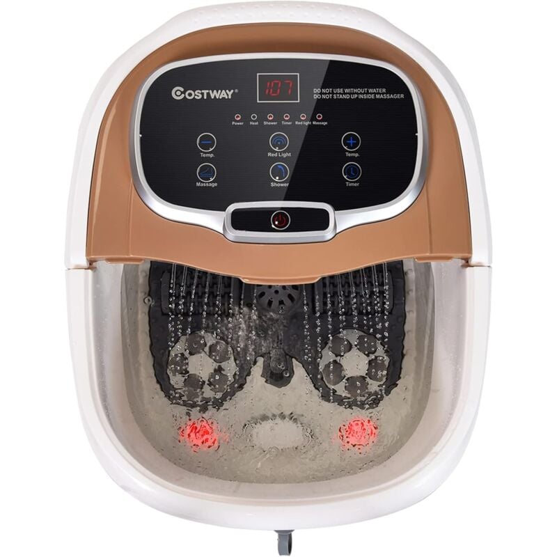 foto del prodotto pediluvio idromassaggio elettrico 3 in 1 con doccia, riscaldamento rapido e mantenimento temperatura, sterilizzazione a infrarossi e timer 60min,