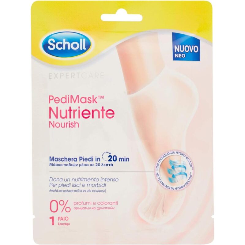 foto del prodotto pedimask maschera piedi nutriente con olio di macadamia 0 profumi e coloranti 1 paio di calzini 20 minuti scholl
