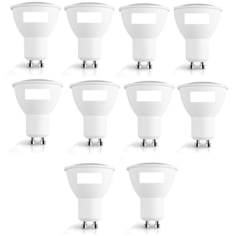 foto del prodotto pegaso 10 lampade led con riflettore spotlight gu10 7watt 3000k calda lampadina