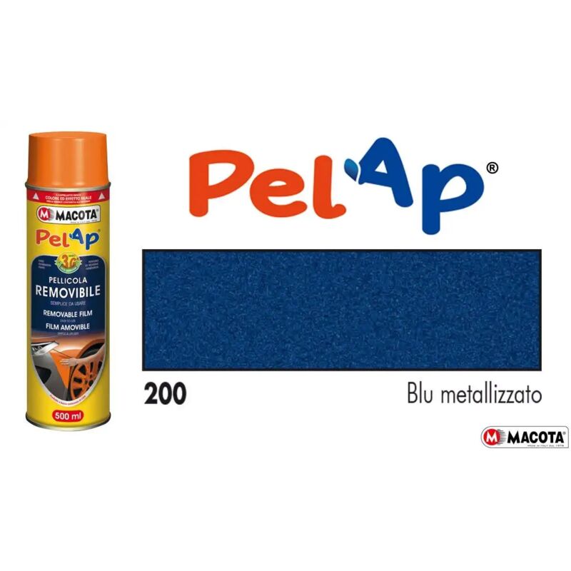 foto del prodotto pelap pellicola spray rimovibile blu metallizzato 500ml macota 83200