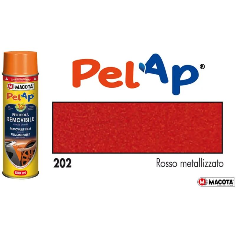 foto del prodotto pelap pellicola spray rimovibile rosso metallizzato 500ml macota 83202