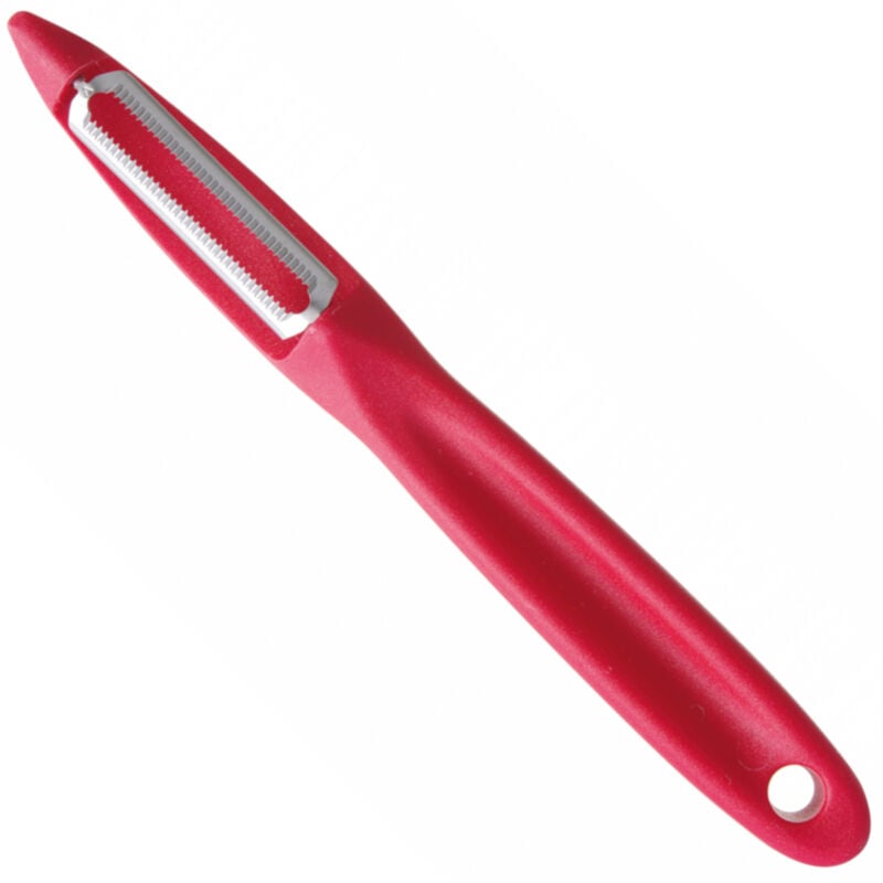 foto del prodotto pelapatate universale, pelapatate seghettato, lunghezza 175 mm rosso