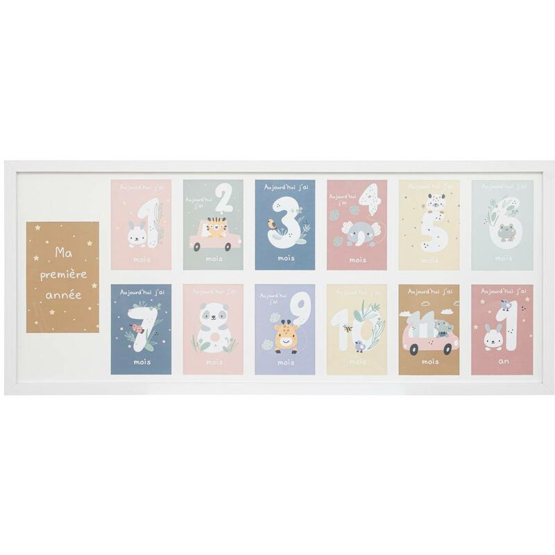 foto del prodotto pell mell in legno 13 foto 1 anno h29,5cm bianco atmosphera cr ateur d int rieur