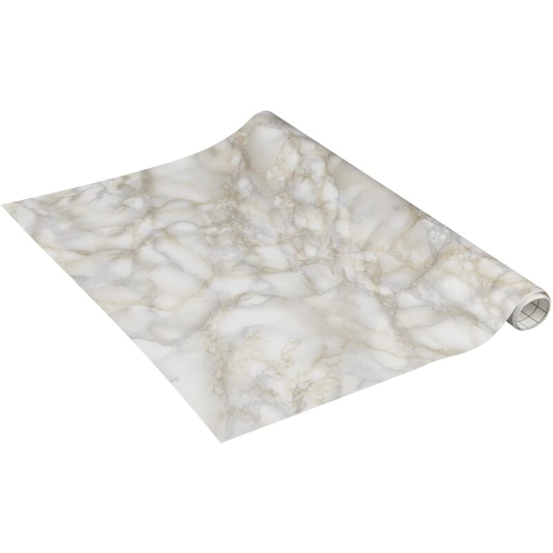 foto del prodotto pellicola adesiva 53418 pellicola effetto, mobili, carta da parati, autoadesiva, senza ftalati, 90 cm x 2,1 m, colore, pvc, marmo bianco, 2 unit 