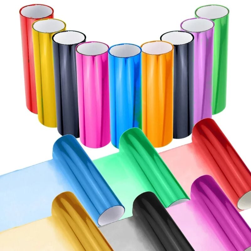 foto del prodotto pellicola adesiva colorata per fari auto anteriori e posteriori in 14 colori colore transparente camaleonte, lunghezza 30cm x 100cm