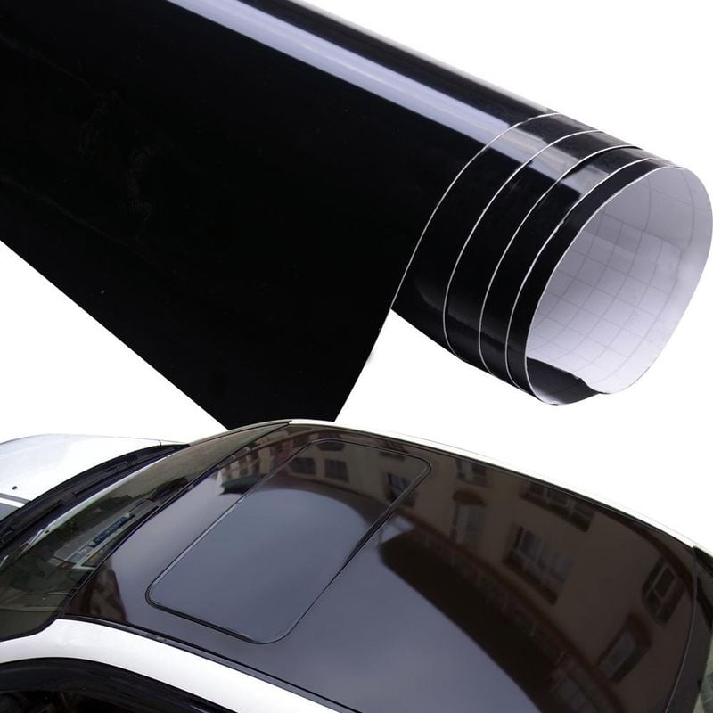 foto del prodotto pellicola adesiva nero lucido per car wrapping e tuning auto e moto. antigraffio misura 152cm x 5 mt