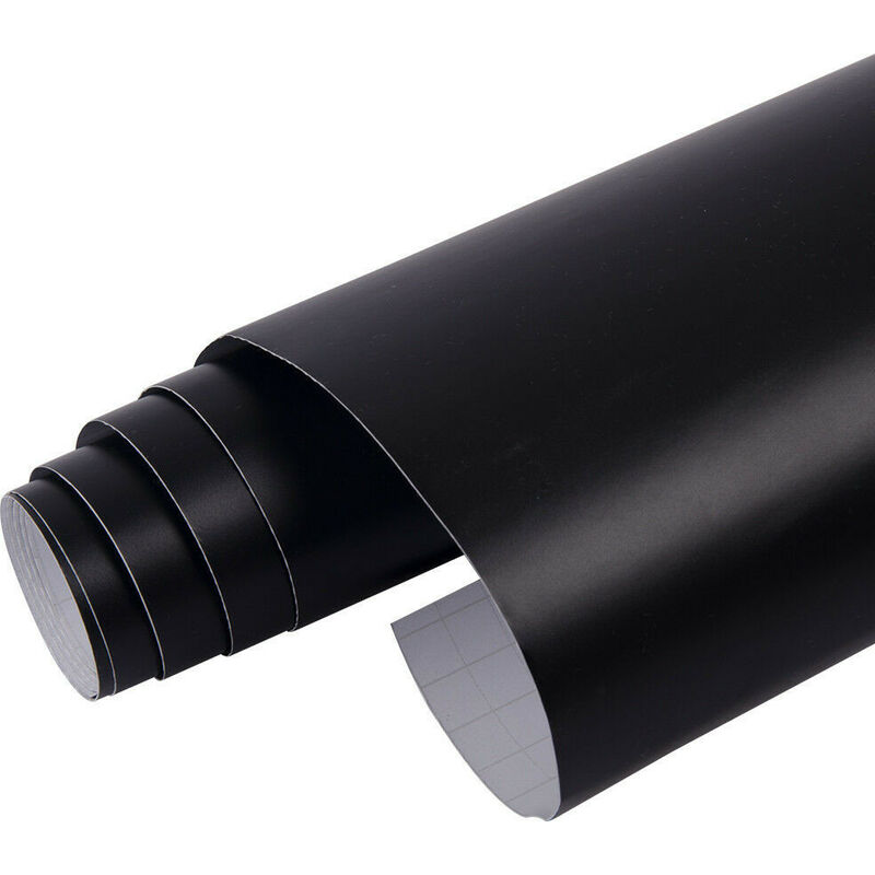foto del prodotto pellicola adesiva nero opaco per car wrapping e tuning auto e moto. antigraffio misura 152cm x 5 mt