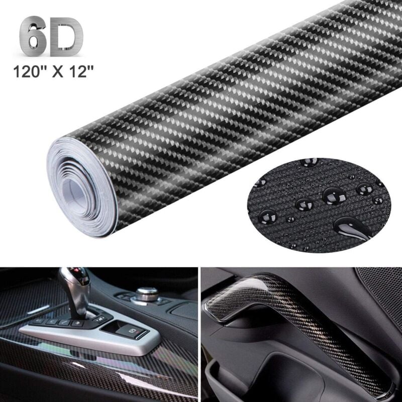 foto del prodotto pellicola adesiva per auto impermeabile 6d in vinile con fibra di carbonio, impermeabile e antiaderente per l aspetto e gli interni di motociclette,