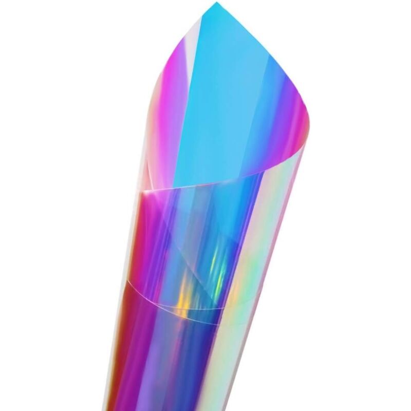foto del prodotto pellicola adesiva per finestre olografica camaleonte iridescente, adesivo decorativo in vetro per decorazioni fai da te per feste di natale sollbry