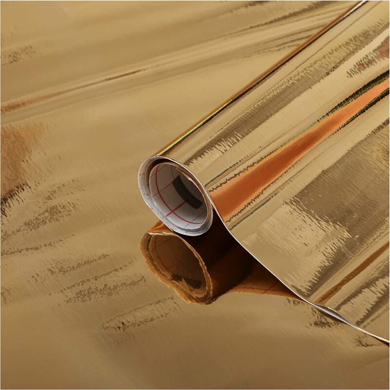 foto del prodotto pellicola adesiva per mobili oro lucido alto metallizzata pvc plastica vinile impermeabile decorativa per cucina, armadio, porta carta rivestimento