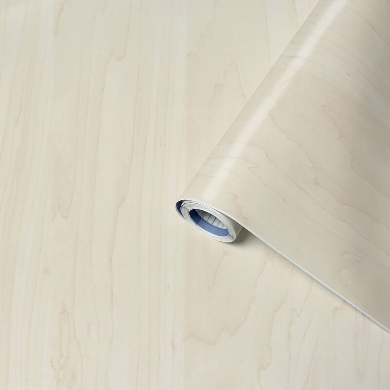 foto del prodotto pellicola adesiva perfect fix, effetto legno acero, 90cm x 2,1m, spessore 150 , pellicola autoadesiva per mobili o cucina, carta da parati, pvc senza