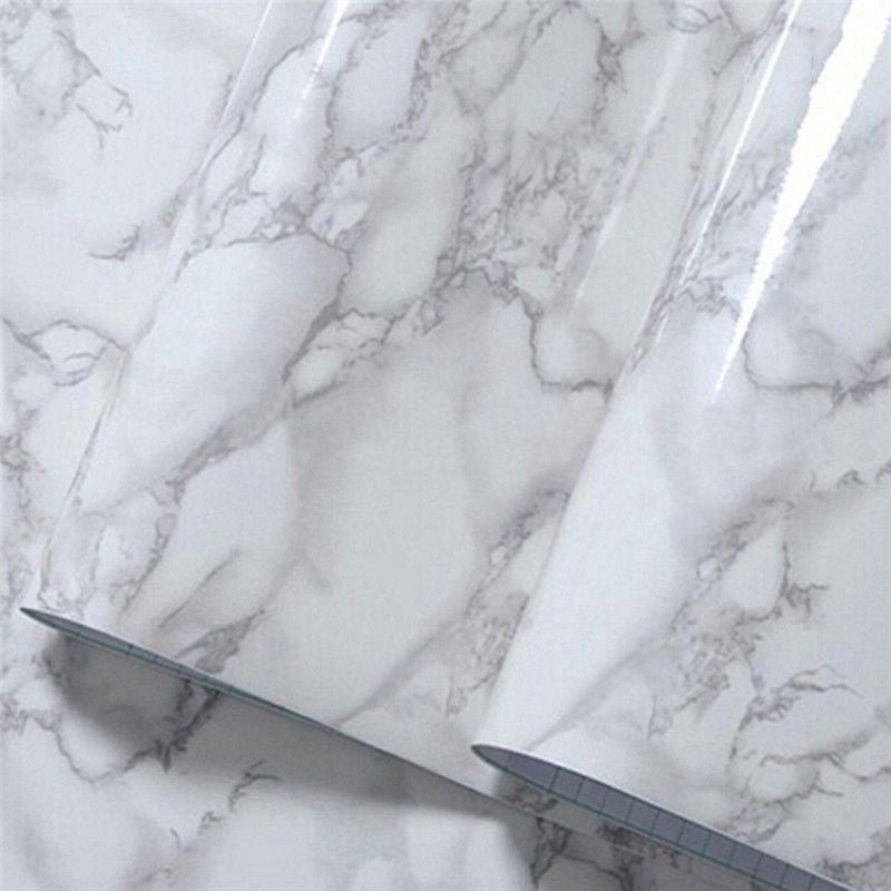 foto del prodotto pellicola di vinile autoadesivo motivo granito effetto marmo grigio misura 122cm x 5m
