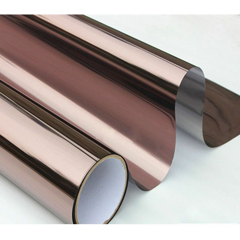 foto del prodotto pellicola effetto specchiato per finestre e vetrate colore argento bronzo misura 76cm x 100cm