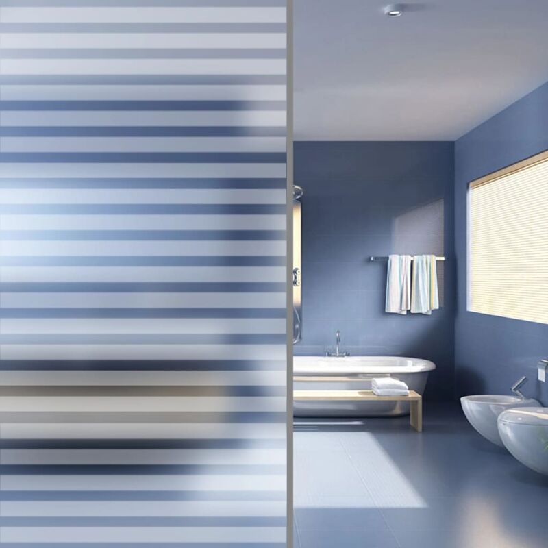 foto del prodotto pellicola per finestra design smerigliato strisce 0,9x5 m pvc vidaxl