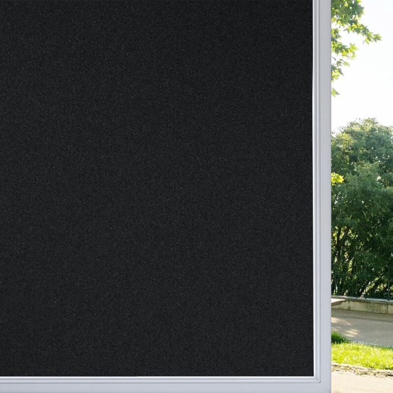 foto del prodotto pellicola per finestre per la privacy, pellicola per finestre nera 44,5x200 cm, pellicola elettrostatica per finestre, pellicola opaca anti uv,