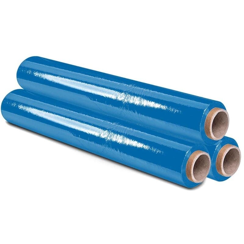 foto del prodotto pellicola per imballaggio 50 cm di larghezza e stirabile fino a 300 metri di lunghezza rotolo di pellicola elastica manuale per imballaggio