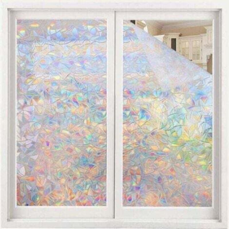 foto del prodotto pellicola per vetri elettrostatica effetto arcobaleno, pellicola decorativa per vetri per la privacy, pellicola per vetri 3d anti uv, pellicola per
