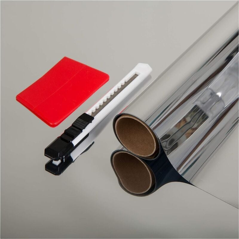 foto del prodotto pellicola per vetri finestre specchio riflettente autoadesivo privacy anti uv antisolare anti calore anti riflesso controllo sole protezione