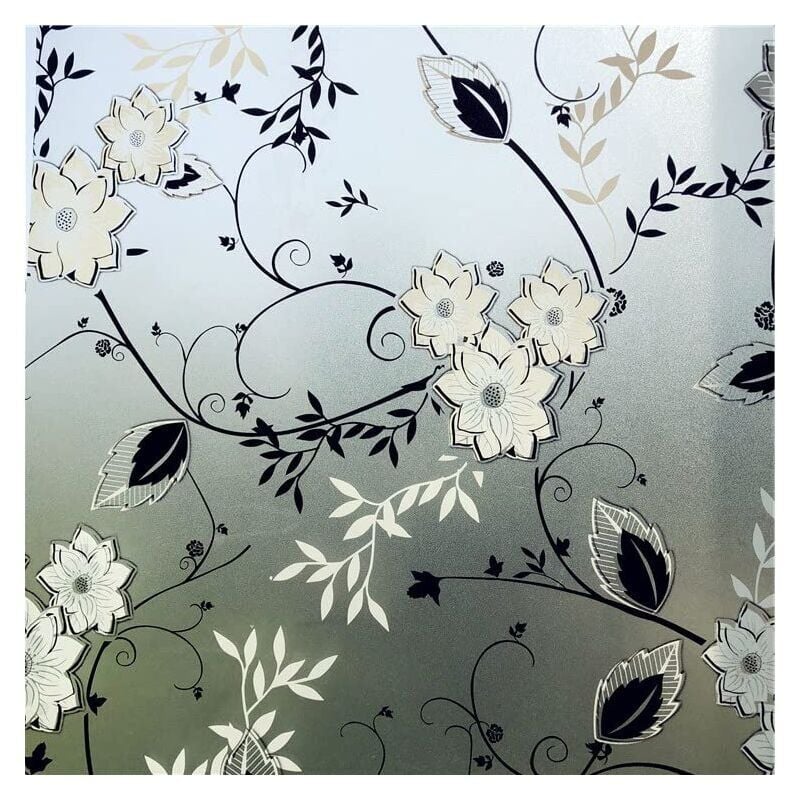 foto del prodotto pellicola per vetri per la privacy, pellicola elettrostatica per vetri a forma di fiore, 44,5x200cm