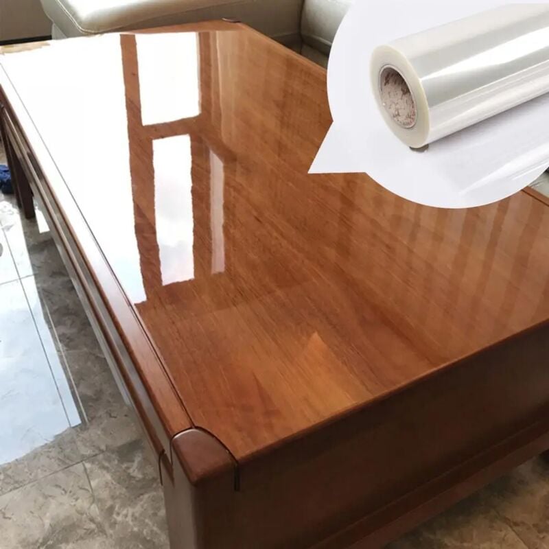 foto del prodotto pellicola trasparente lucida adesiva per protezione vernice tavoli, mobili, marmo, cucine misura 152cm x 300cm