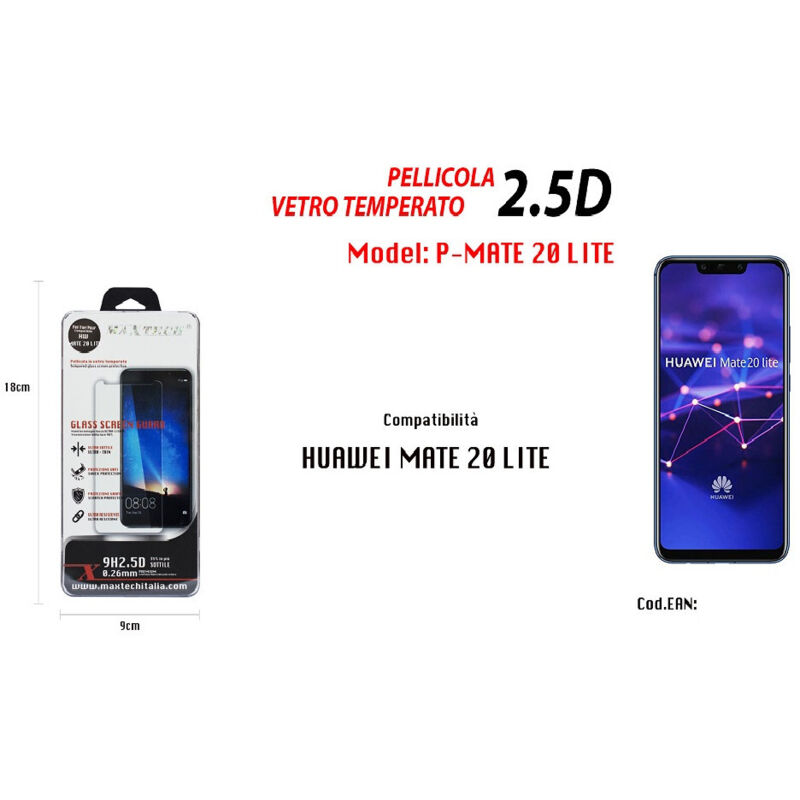 foto del prodotto pellicola vetro temperato huawei mate 20 lite proteggi schermo p mate 20 lite maxtech