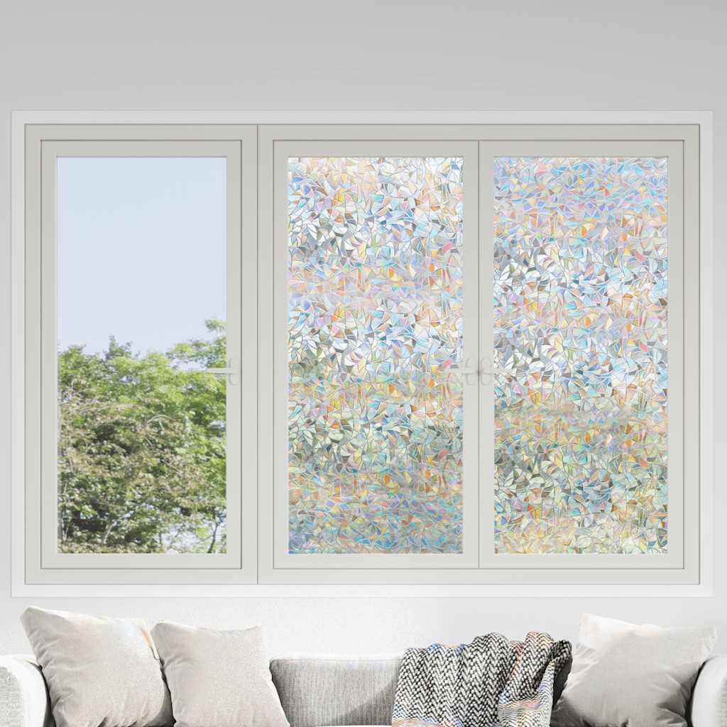foto del prodotto pellicole per finestre smerigliate 3pz motivo arcobaleno 3d pvc
