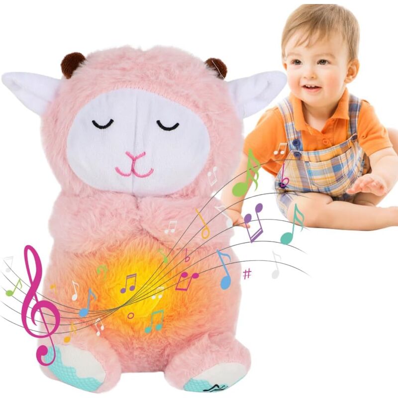foto del prodotto peluche a forma di pecora, sonniferi per neonati con battito cardiaco , giocattoli per neonati di et superiore a 1 mese, culle per neonati, regali