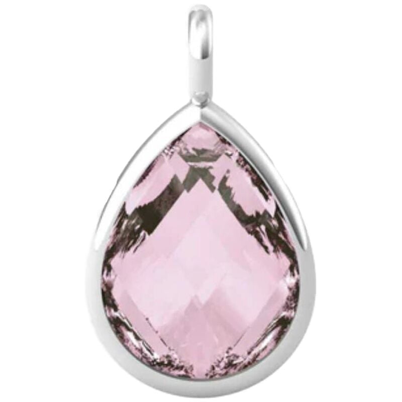 foto del prodotto pendaglio 'bling' goccia trasparente e rosa per albero di natale