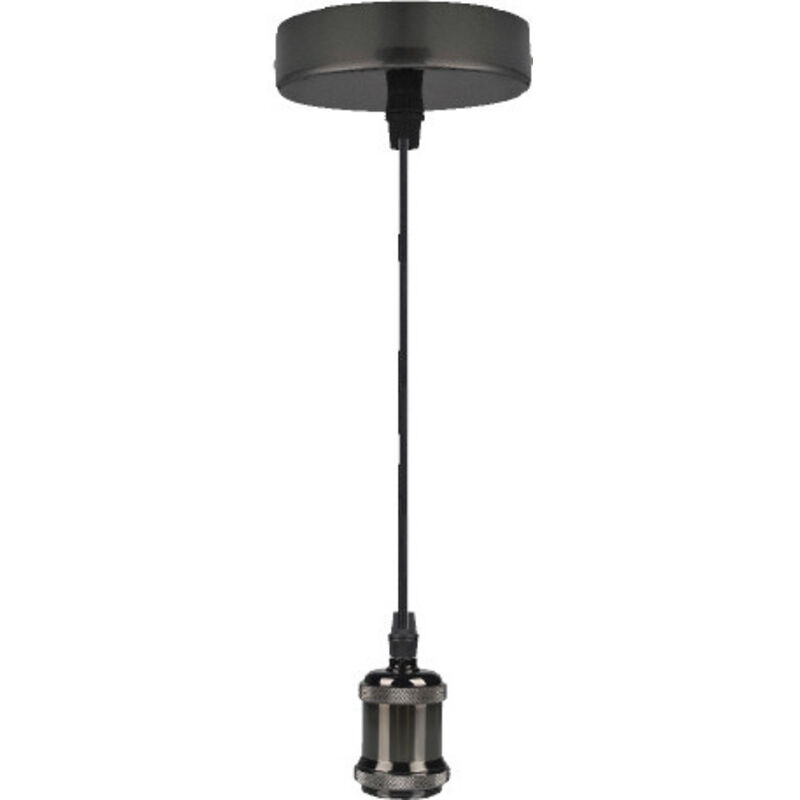 foto del prodotto pendel vintage 109cm e27 cromo scuro cavo treccia