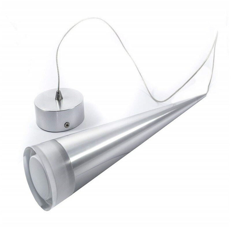 foto del prodotto pendente lampada lampadario conico allungato acciaio a soffitto luce led applique design trade shop traesio