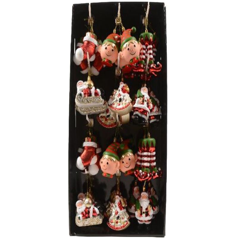 foto del prodotto pendente natalizio in plastica per albero di natale in espositore