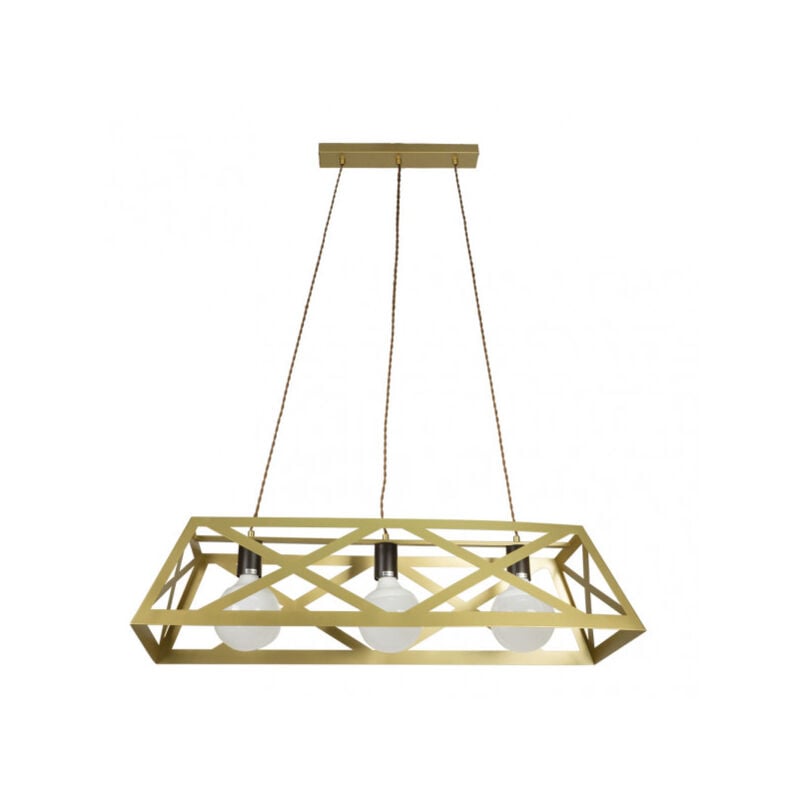 foto del prodotto pendente rettangolare melli 3xe27 oro regx85x30 cm