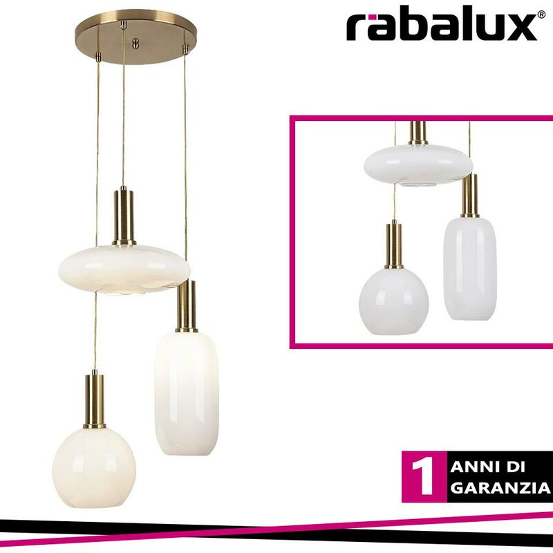 foto del prodotto pendente sinopia 3xe27 gold opal glass