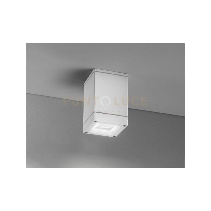 foto del prodotto pendo plafoniera 1 luce alluminio monoemissione per esterni interni colore bianco attacco gu10 quadrata