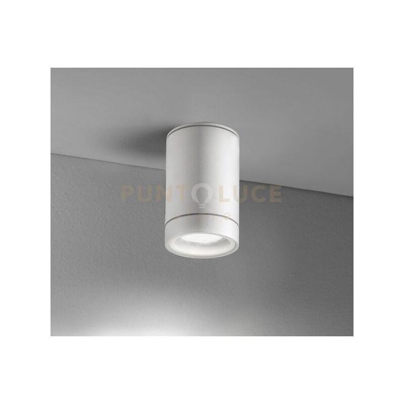 foto del prodotto pendo plafoniera 1 luce monoemissione per esterni interni in alluminio verniciato bianco attacco gu10 tonda