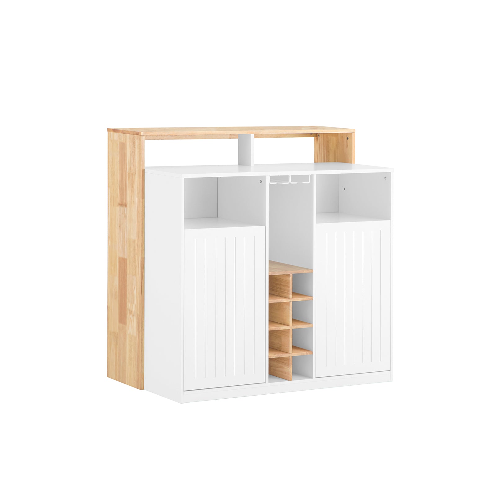 foto del prodotto penisola cucina mobile da cucina indipendente credenza bianco naturale 105x60x105 cm knl07 wn