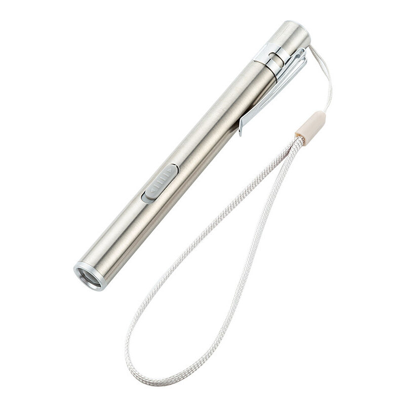 foto del prodotto penna luminosa per infermiere, penna luminosa medica, torcia led ricaricabile tramite usb, torcia in acciaio inossidabile per dottori, studenti e